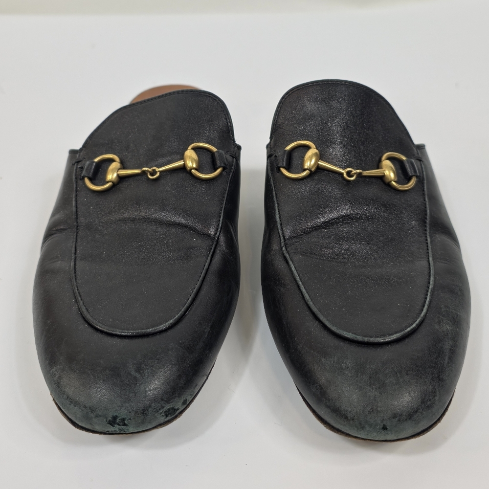 Gucci Princetown Mules Horsebit Black Leather Slipper EU 38.5 US 8 - Picture 3 of 16